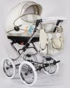 детская коляска для новорожденных, спальная люлька изо льна, ручка детской коляски обтянута кожей, красивая сумка для мамы в комплекте